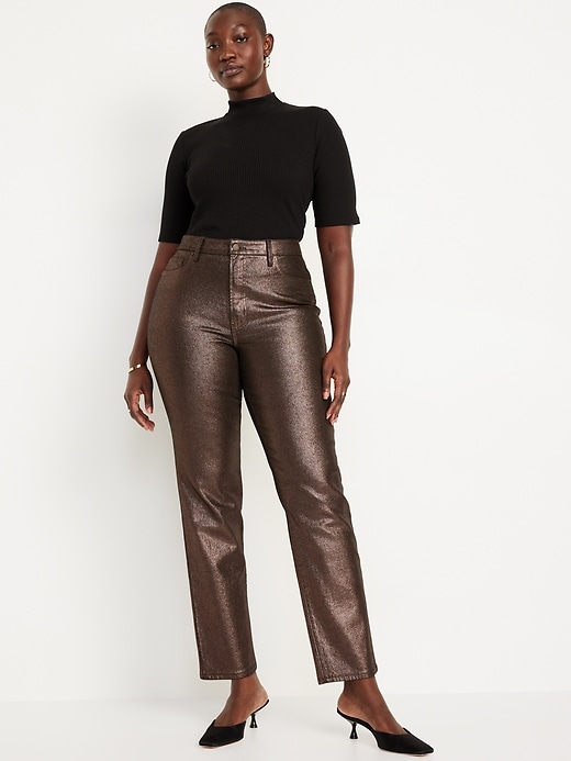 Image number 4 showing, High-Waisted Shine OG Straight Ankle Jeans