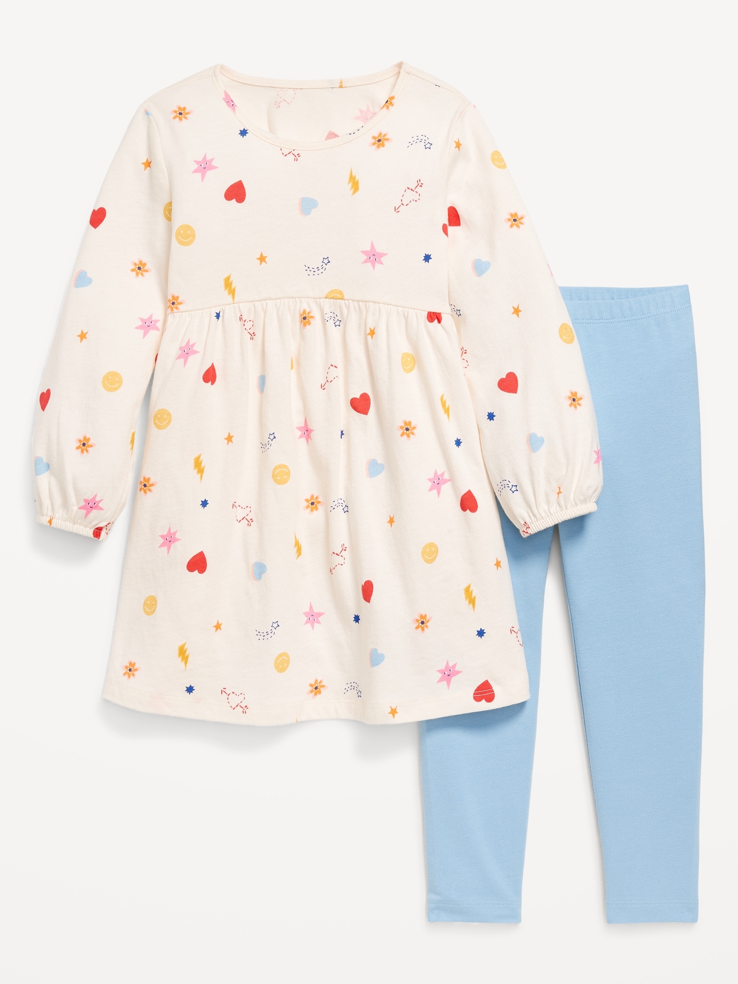 Ensemble 2 pièces avec robe à manches longues et legging pour Toute-petite fille