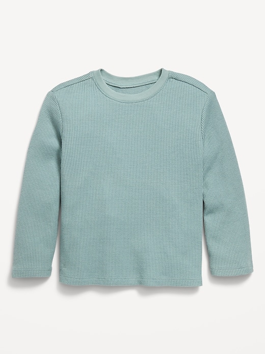 View large product image 1 of 1. Printed Long-Sleeve Thermal-Knit T-Shirt for Toddler Boys