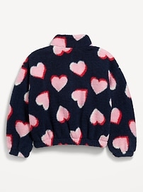 View large product image 3 of 4. Printed Mock-Neck Sherpa Full-Zip Jacket for Girls