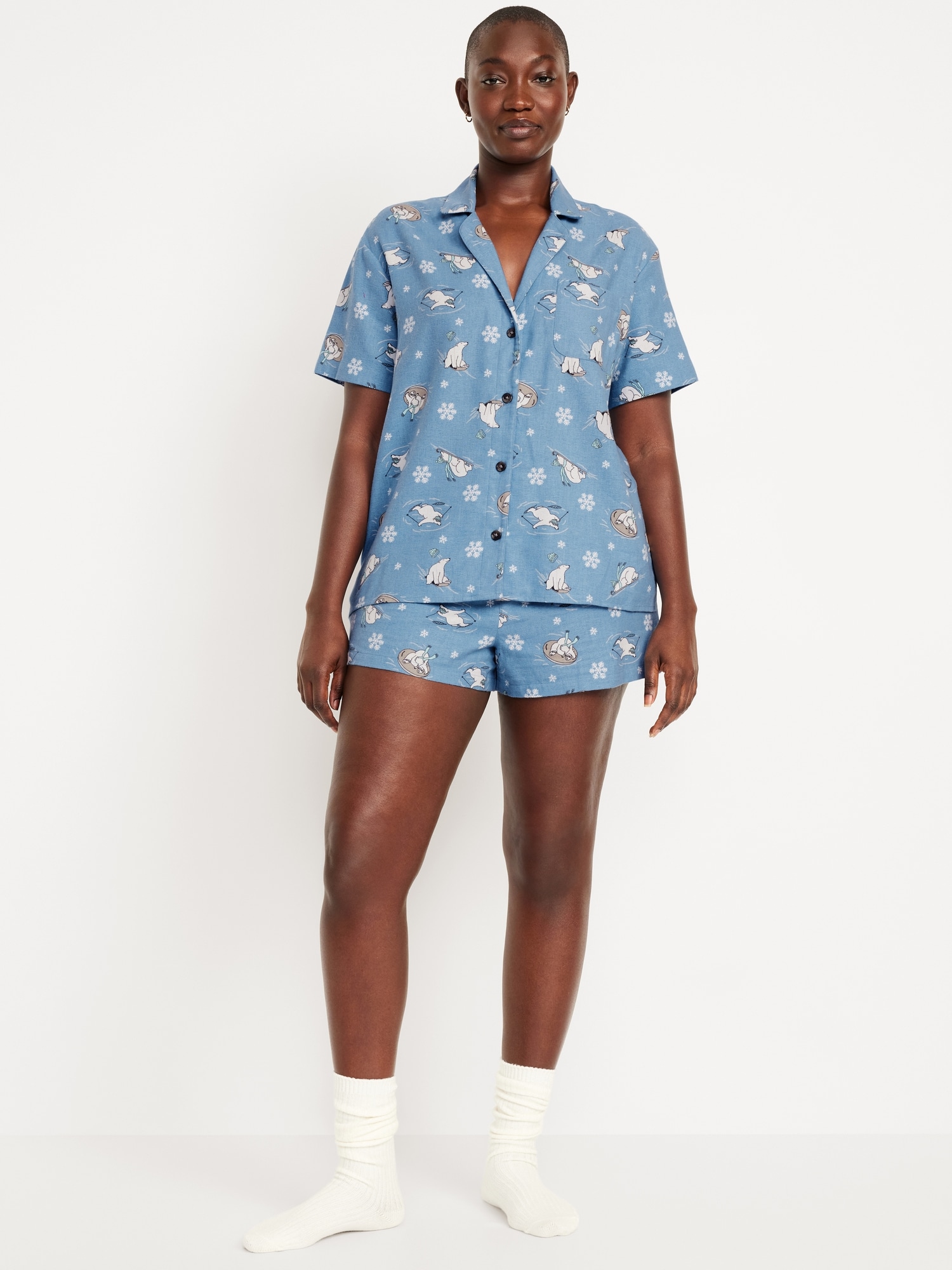 Flannel Pajama Short Set