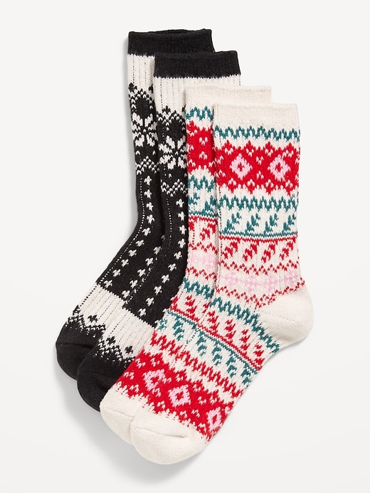 View large product image 1 of 1. Fair Isle Crew Socks 2-Pack