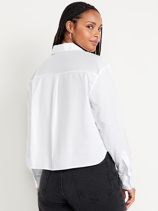 Image number 6 showing, Button-Down Crop Shirt