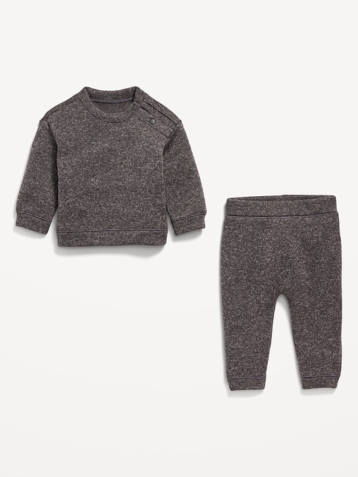 Voir une image plus grande du produit 2 de 2. Ensemble chandail à manches longues et pantalon en coton ouaté molletonné pour bébé