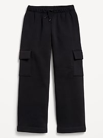 Voir une image plus grande du produit 4 de 4. Pantalon cargo en molleton à taille haute à jambe large pour Fille