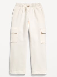 Voir une image plus grande du produit 4 de 4. Pantalon cargo en molleton à taille haute à jambe large pour Fille