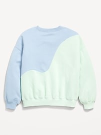 View large product image 3 of 3. Oversized Long-Sleeve Color-Block Sweatshirt for Girls