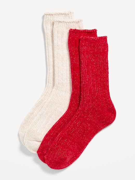 Voir une image plus grande du produit 1 de 1. Chaussettes en chenille pour femme (paquet de 2 paires)