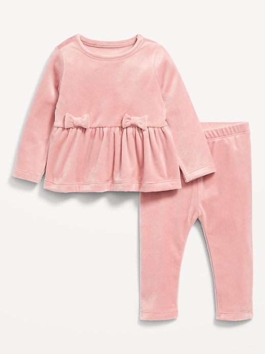 View large product image 1 of 3. Cozy Velour Peplum Top and Leggings Set for Baby