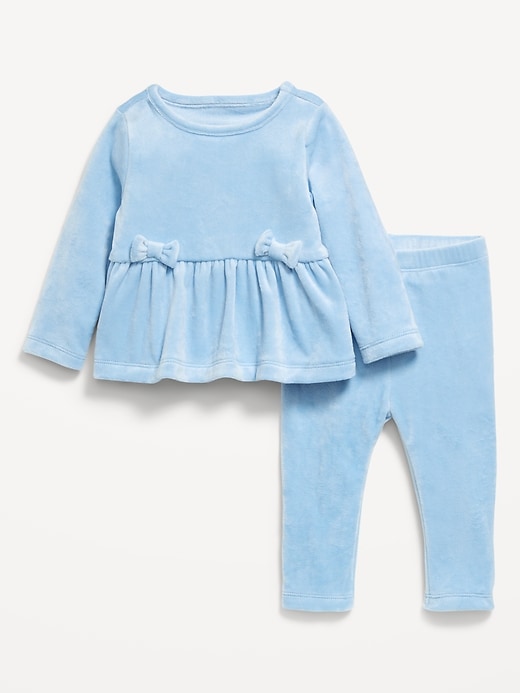 View large product image 1 of 2. Cozy Velour Peplum Top and Leggings Set for Baby