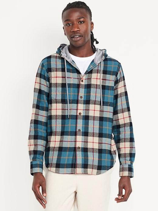 Image number 1 showing, Hooded Flannel Shirt