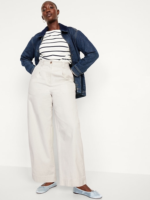 Image number 8 showing, Extra High-Waisted Barrel Wide-Leg Pants