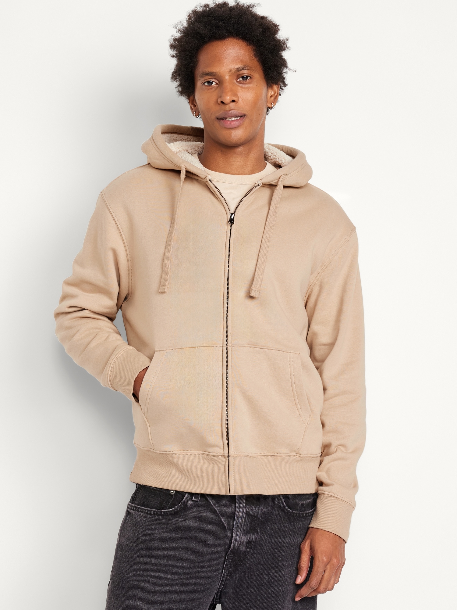 Faux sherpa hoodie sale