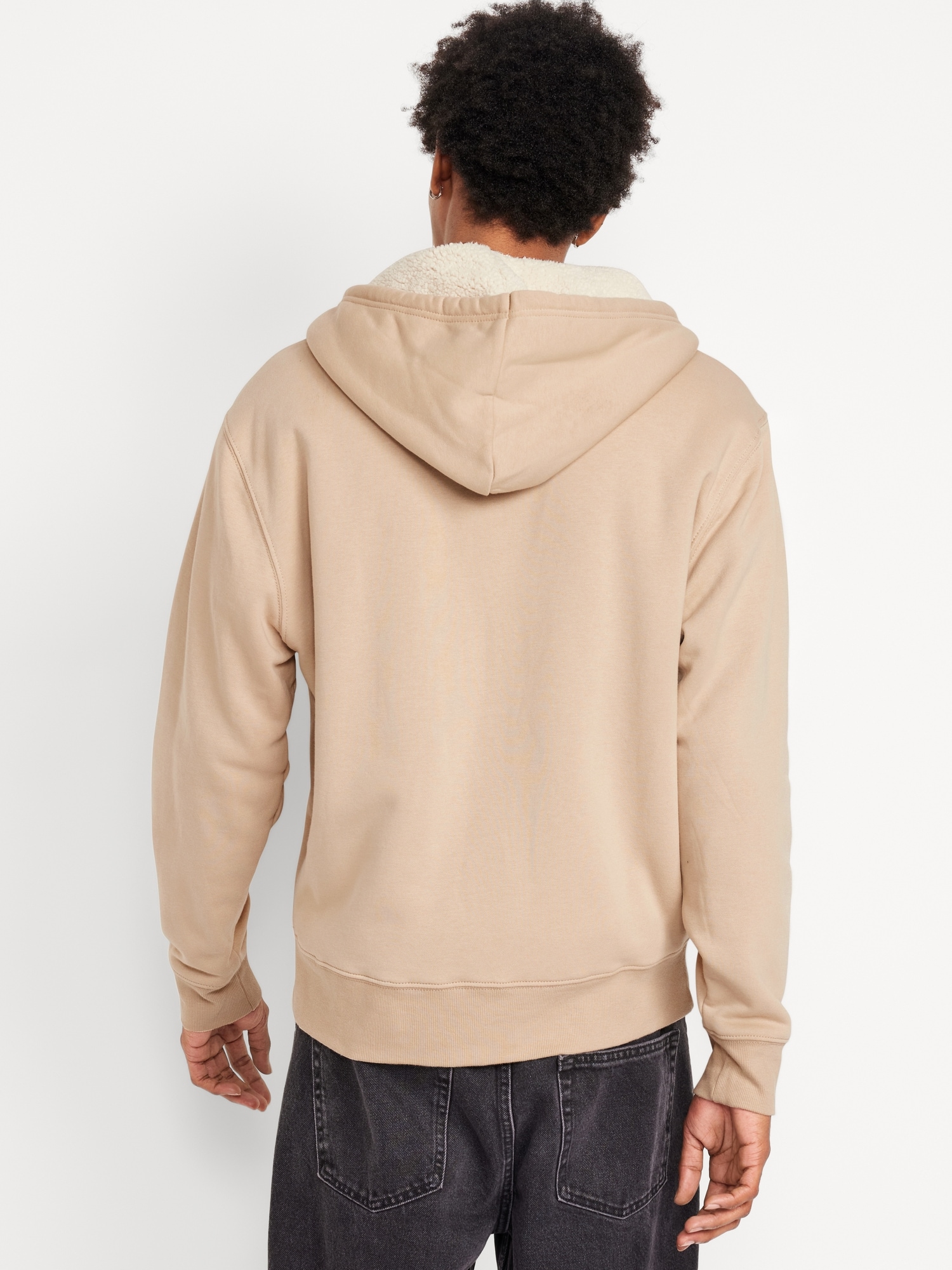 Sherpa-Lined Zip Hoodie