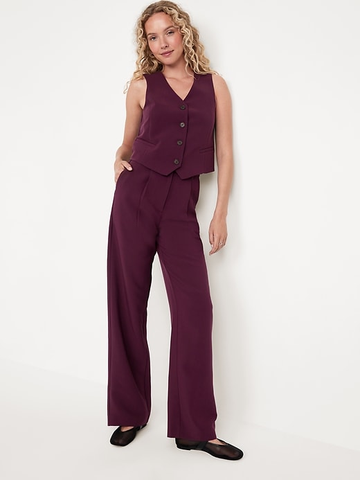 Image number 3 showing, Extra High-Waisted Taylor Wide-Leg Trouser Pants