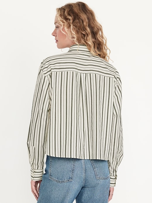 Image number 2 showing, Button-Down Crop Shirt