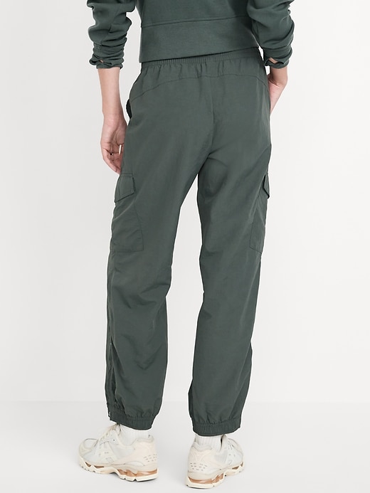 Image number 7 showing, High-Waisted Ankle-Zip Cargo Joggers