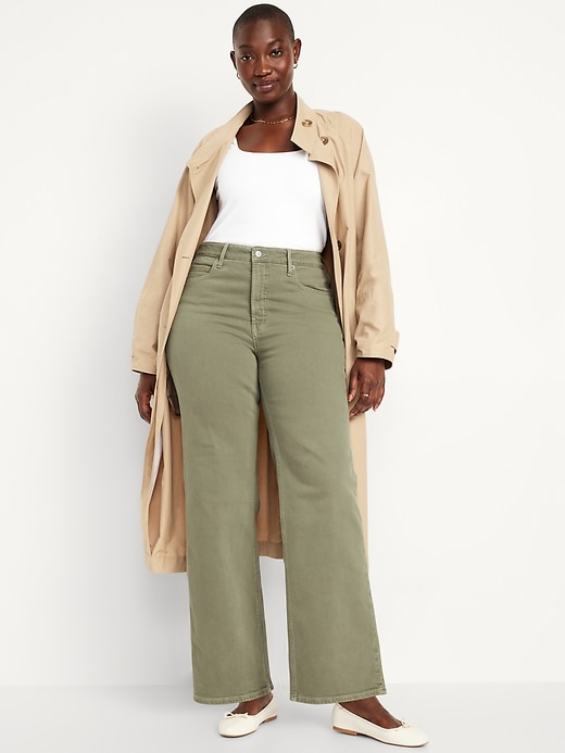 Image number 4 showing, Curvy Extra High-Waisted Wide-Leg Jeans