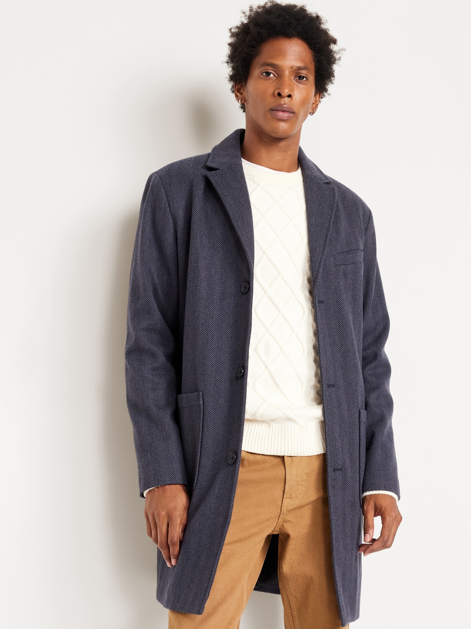 Mens herringbone topcoat online