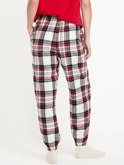 Image number 2 showing, High-Waisted Flannel Pajama Joggers