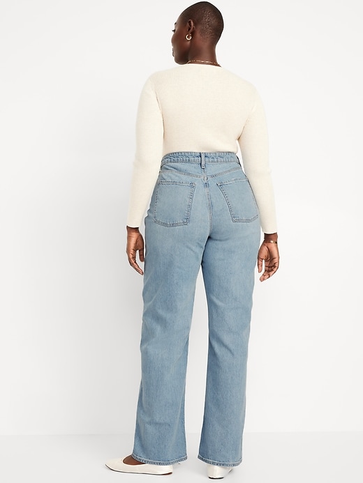 Image number 6 showing, Curvy Extra High-Waisted Wide-Leg Jeans