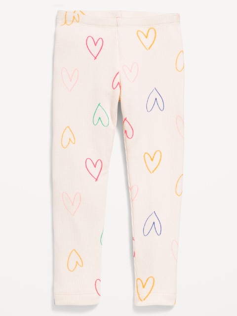 Cozy Thermal-Knit Leggings for Toddler Girls - Multi
