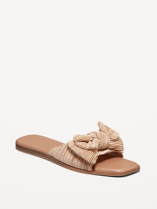 Image number 1 showing, Knot-Front Slide Sandals