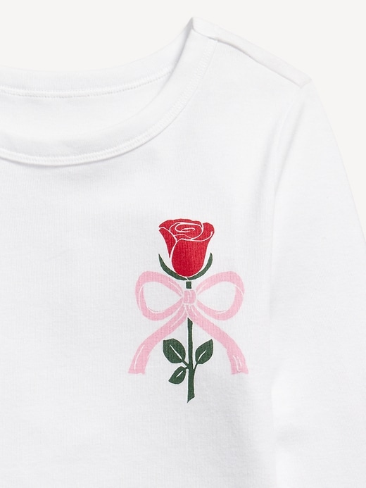 Voir une image plus grande du produit 2 de 2. T-shirt à manches longues à imprimé en tricot texturé pour fille