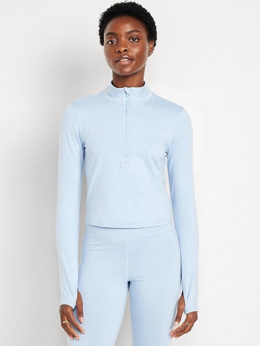 Image number 1 showing, CloudComfy Crop Quarter Zip