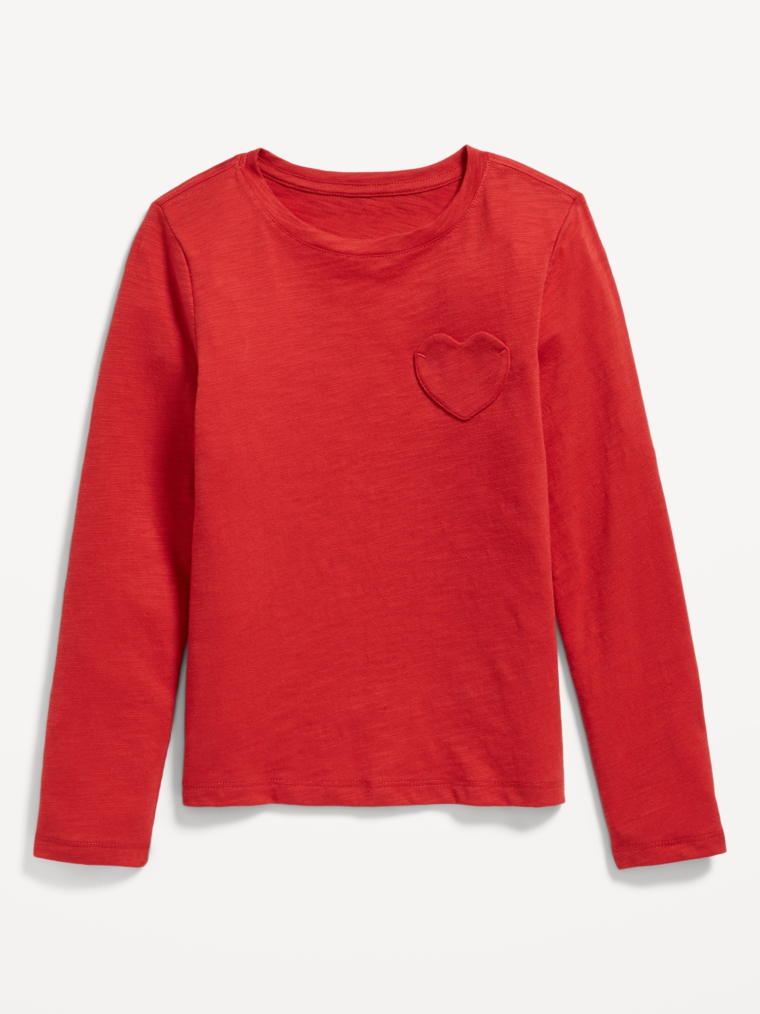 Softest Long-Sleeve Heart-Pocket T-Shirt for Girls