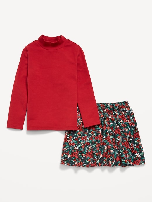 View large product image 1 of 3. Mock-Neck Top and Skirt Set for Toddler Girls