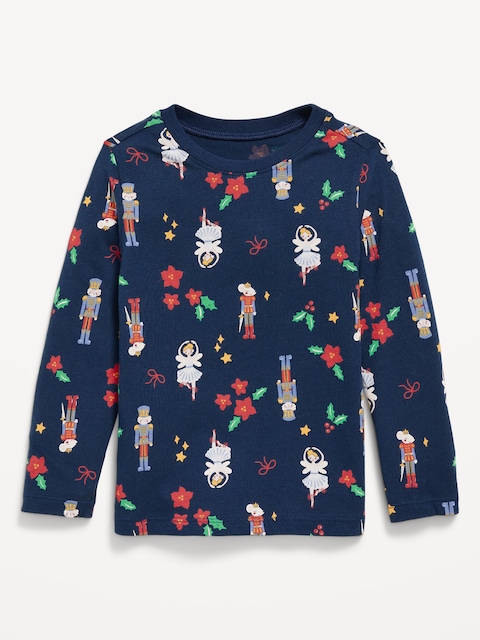 T-shirt à motif à manches longues pour toute-petite fille