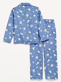 View large product image 3 of 5. Gender-Neutral Printed Button-Front Pajama Set for Kids