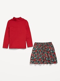 View large product image 3 of 3. Mock-Neck Top and Skirt Set for Toddler Girls