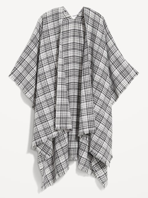 View large product image 2 of 2. Flannel Poncho