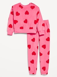 Voir une image plus grande du produit 3 de 3. Pyjama à pantalon de jogging en micromolleton à imprimé pour fille