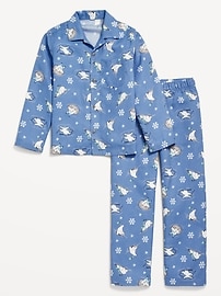 View large product image 4 of 5. Gender-Neutral Printed Button-Front Pajama Set for Kids