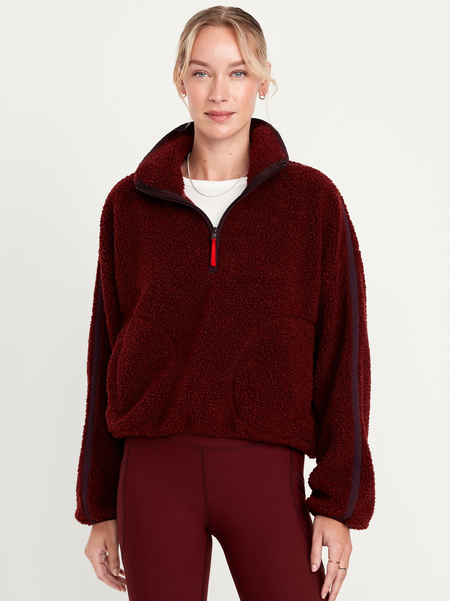 Sherpa Quarter Zip - Red