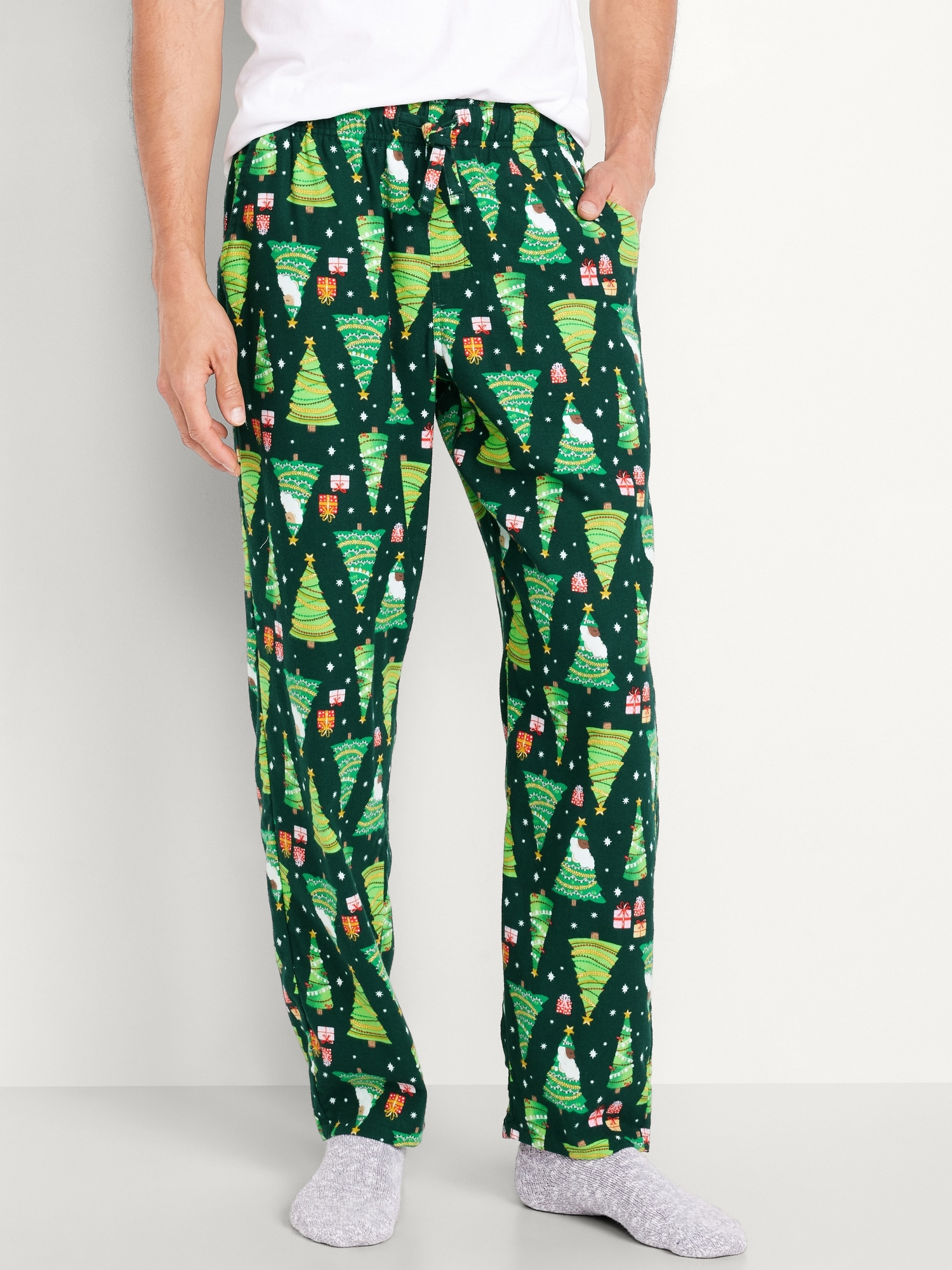 Flannel Pajama Pants for Men - Green