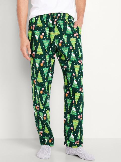 Pantalon de pyjama en flanelle pour homme - Sapins Verts (Motif Assorti Pour La Famille)