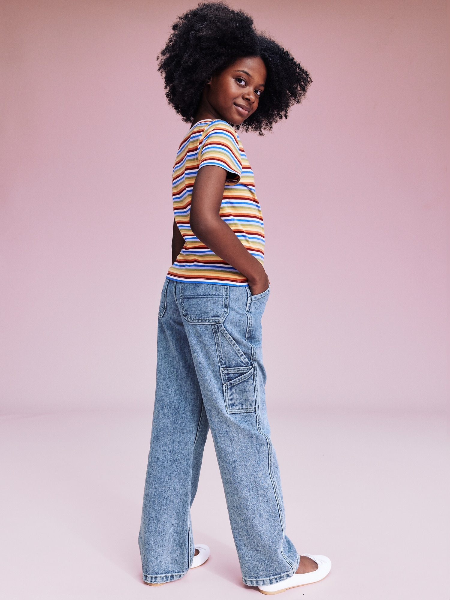 '94 High-Waisted Carpenter Jeans for Girls