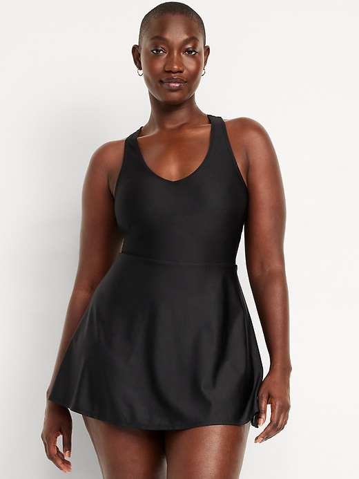 Image number 5 showing, Matte Tie-Back Swim Dress