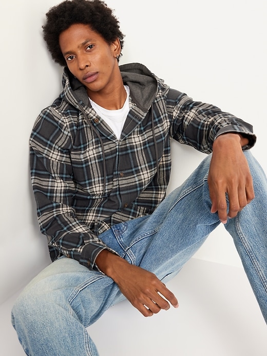 Image number 3 showing, Hooded Flannel Shirt