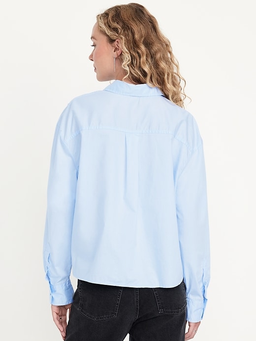 Image number 2 showing, Button-Down Crop Shirt