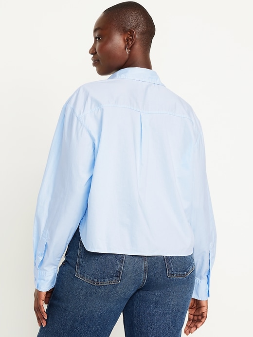 Image number 6 showing, Button-Down Crop Shirt