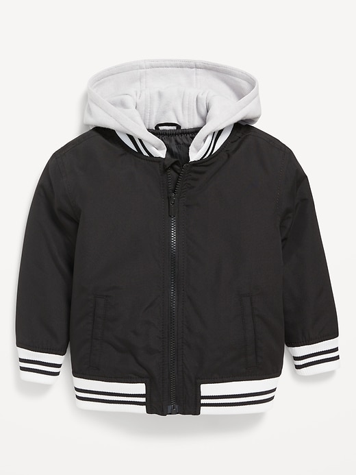 L'image numéro 3 présente Blouson aviateur à capuchon avec glissière à l’avant pour Tout-petit garçon