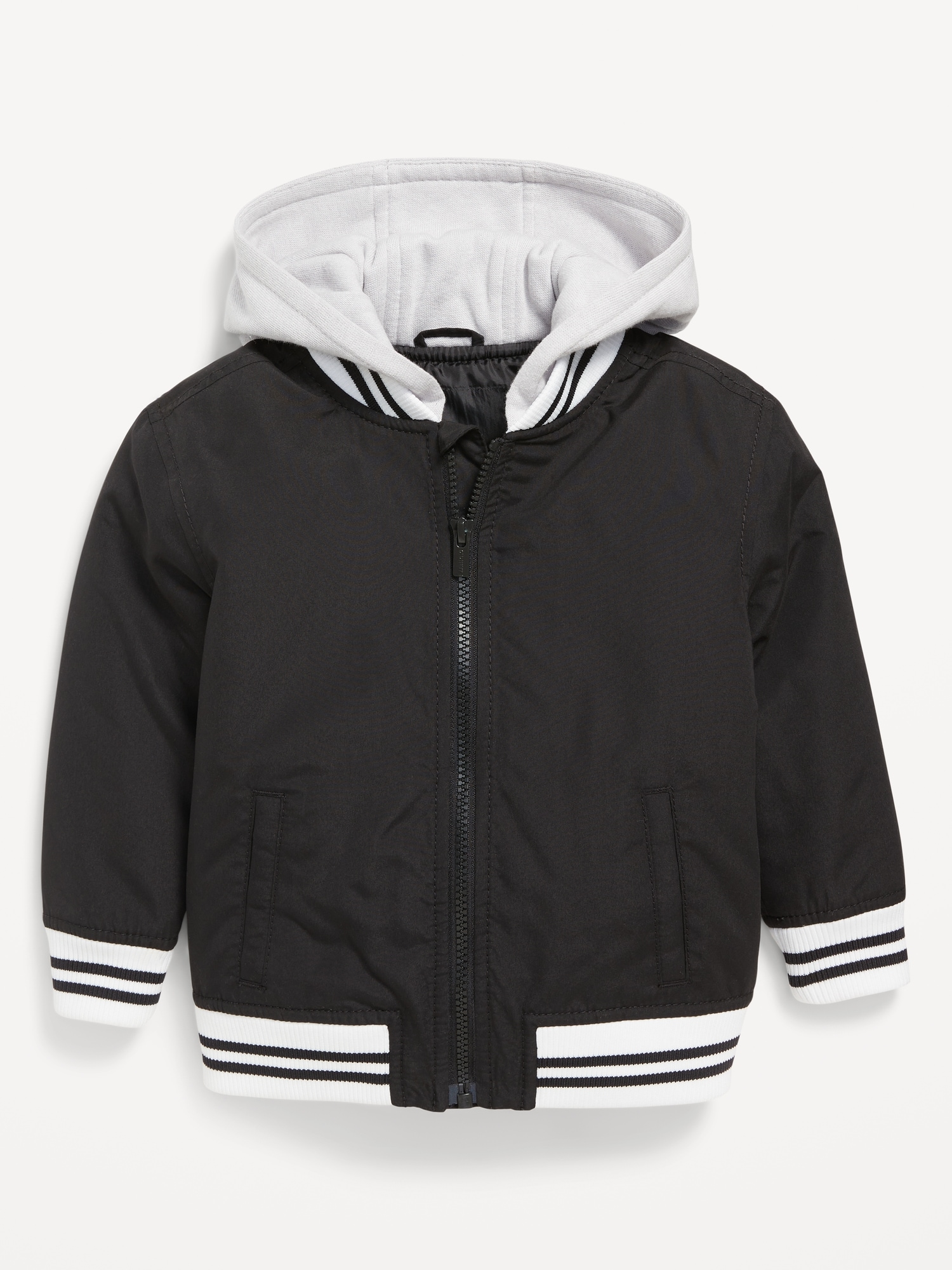 Hooded Zip-Front Bomber Jacket for Toddler Boys