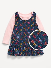 View large product image 4 of 4. Ribbed Top and Heart Pocket Corduroy Dress Set for Baby