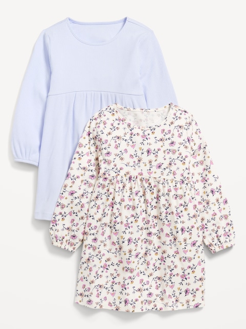 Long-Sleeve Dress 2-Pack for Toddler Girls - Ditsy Floral