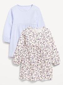 Image number 1 showing, Long-Sleeve Dress 2-Pack for Toddler Girls
